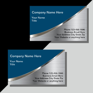 Glossy Metallic Look Construction Business Cards Visitenkarte