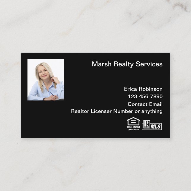 Glossy MLS Realtor Foto Business Cards Visitenkarte (Vorderseite)