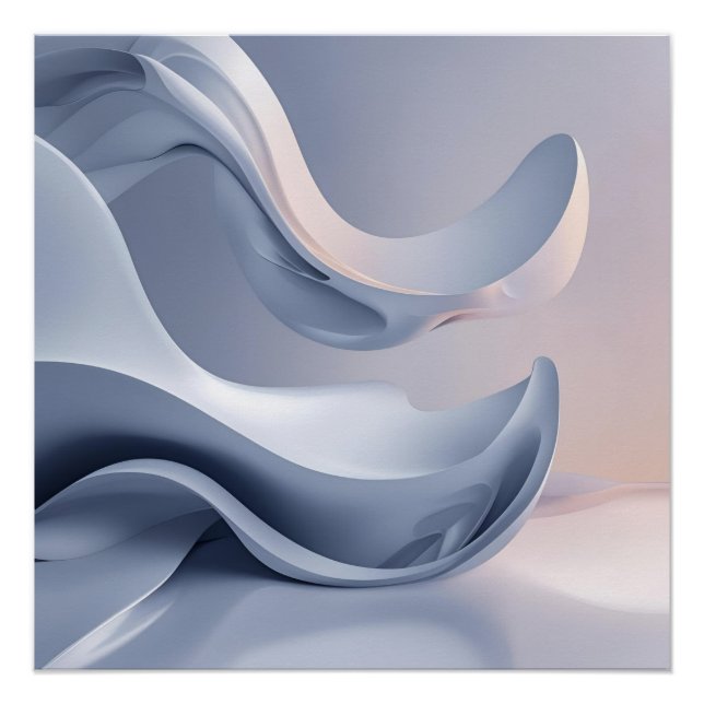 Glossy Pastell Flow - Abstrakte digitale Kunst für Poster (Vorderseite)