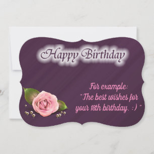 Glossy Populaire Rose carte d'anniversaire
