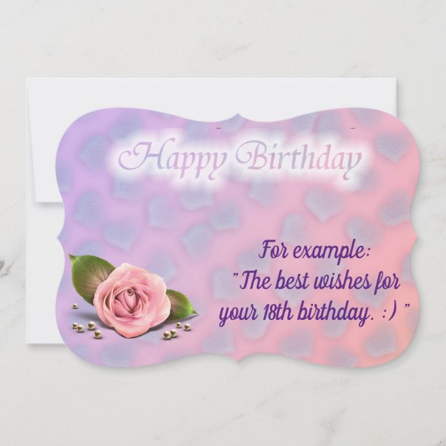 Glossy Populaire Rose carte d'anniversaire (Devant)