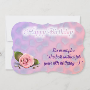 Glossy Populaire Rose carte d'anniversaire
