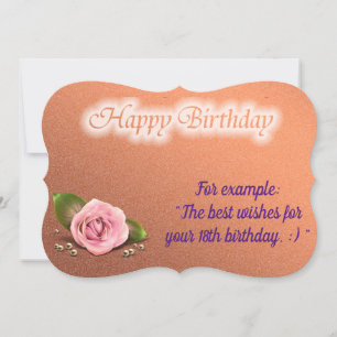 Glossy Populaire Rose carte d'anniversaire
