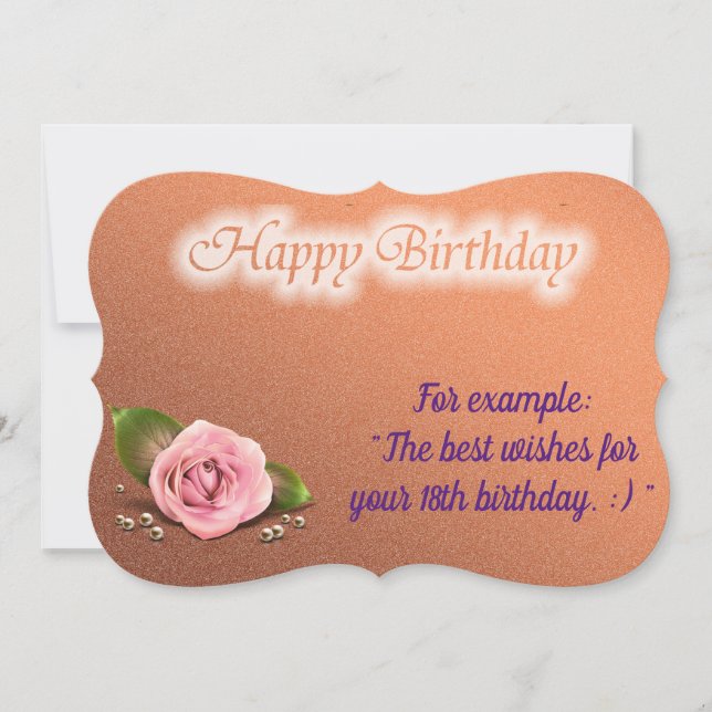 Glossy Populaire Rose carte d'anniversaire (Devant)