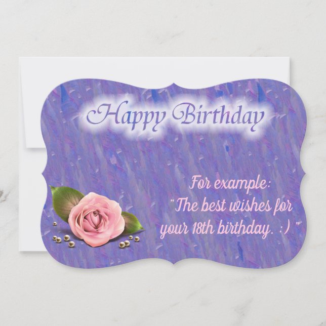 Glossy Populaire Rose carte d'anniversaire (Devant)