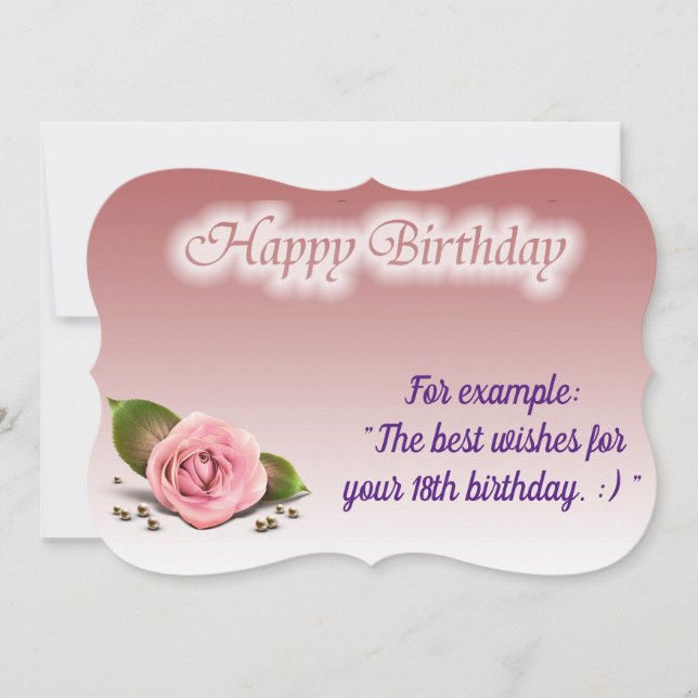 Glossy Populaire Rose carte d'anniversaire (Devant)