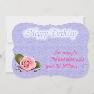Glossy Populaire Rose carte d'anniversaire