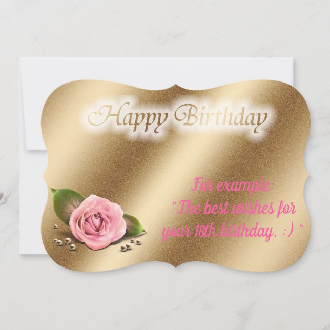 Glossy Populaire Rose carte d'anniversaire (Devant)