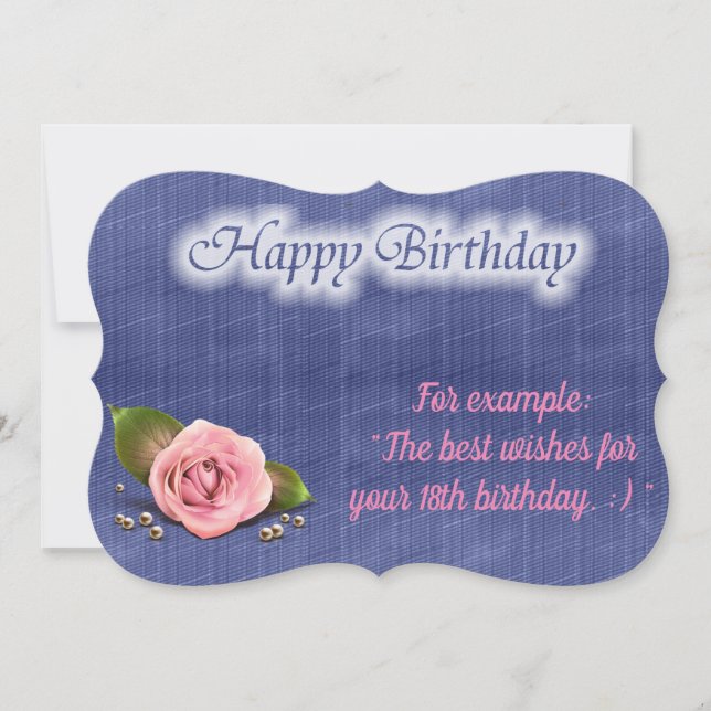 Glossy Populaire Rose carte d'anniversaire (Devant)