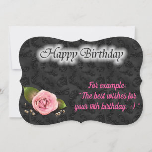 Glossy Populaire Rose carte d'anniversaire
