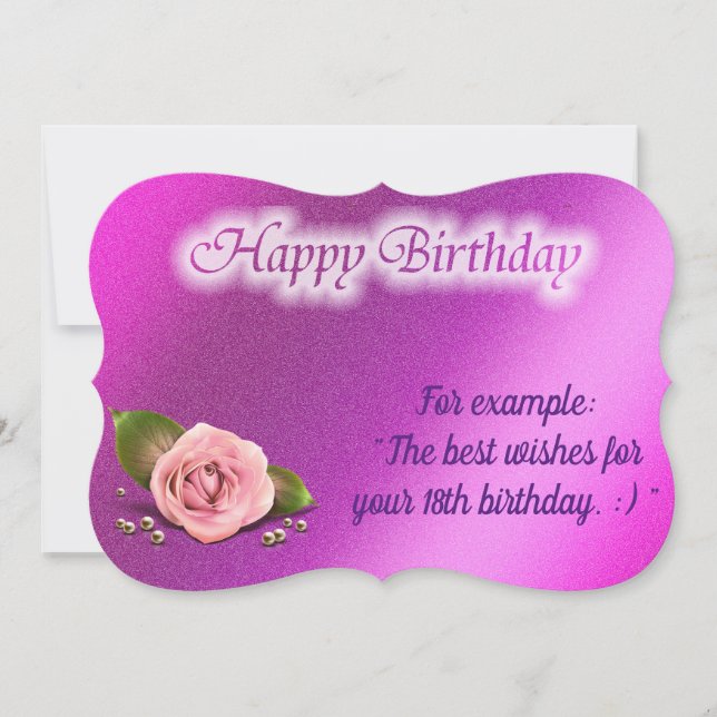 Glossy Populaire Rose carte d'anniversaire (Devant)