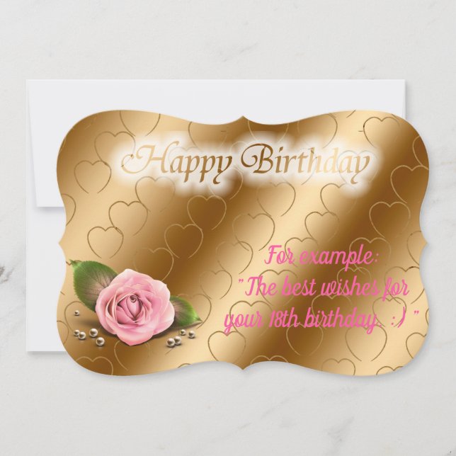 Glossy Popular Rose Geburtstagskarte (Vorderseite)