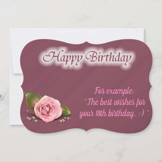 Glossy Popular Rose Geburtstagskarte (Vorderseite)
