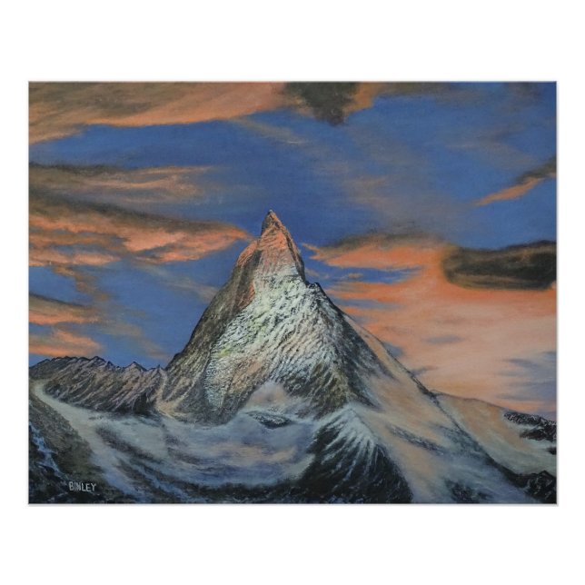 Glossy Poster - "The Matterhorn At Sunset" (Vorderseite)