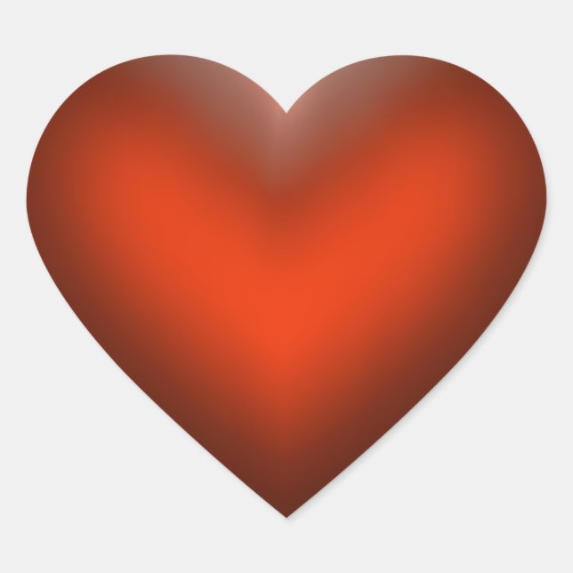 Glossy Red Heart Herz-Aufkleber (Vorderseite)