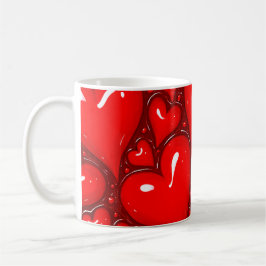 Glossy Red Heart Kaffeetasse