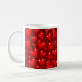Glossy Red Hearts Kaffeetasse