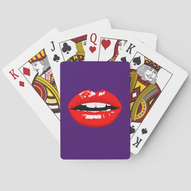Glossy Red Lips Karten spielen Spielkarten (Rückseite)