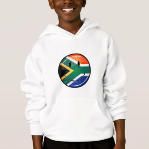 Glossy Round Happy South African Flag Hoodie