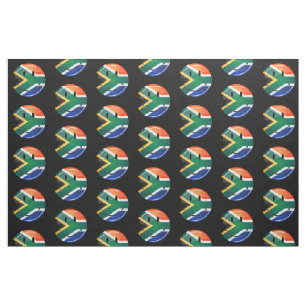 Glossy Round Happy South African Flag Stoff