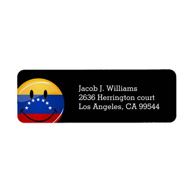 Glossy Round Lächeln venezolanische Flagge (Vorne)