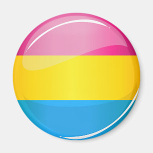 Glossy Round Pansexual Prix Flag Magnet
