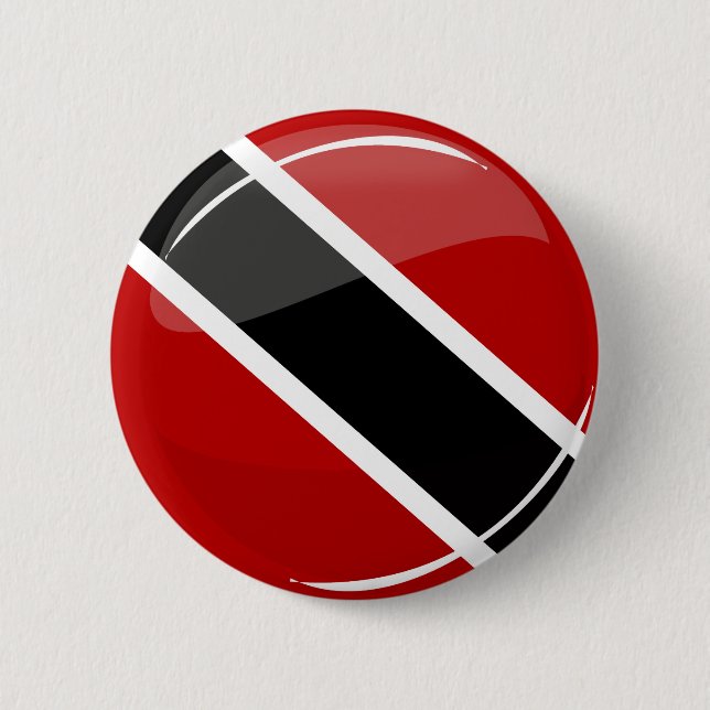 Glossy Round Trinidad and Tobago Flag Button (Vorderseite)