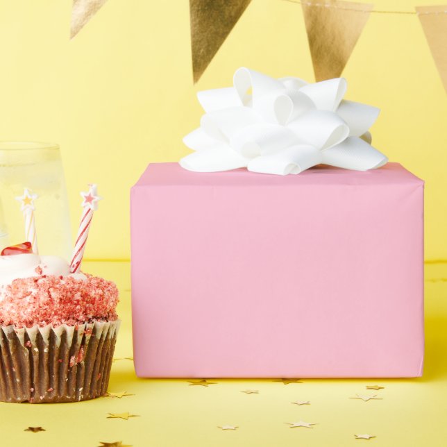 Glossy Solid Baby Pink Geschenkpapier (Geburtstagsparty)
