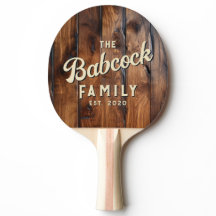 Glossy Stained Dark Wood Retro Family Name & Year