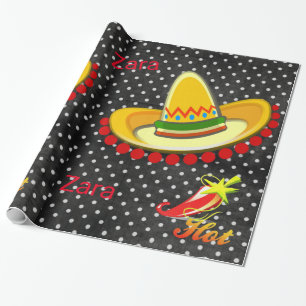 Glossy Wrapping Paper, BlackWhite Punkt Pepper Geschenkpapier