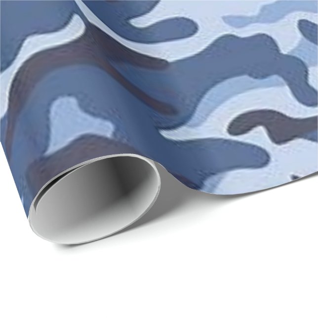 Glossy Wrapping Paper Blue Army Geschenkpapier (Rolleneckpunkt)