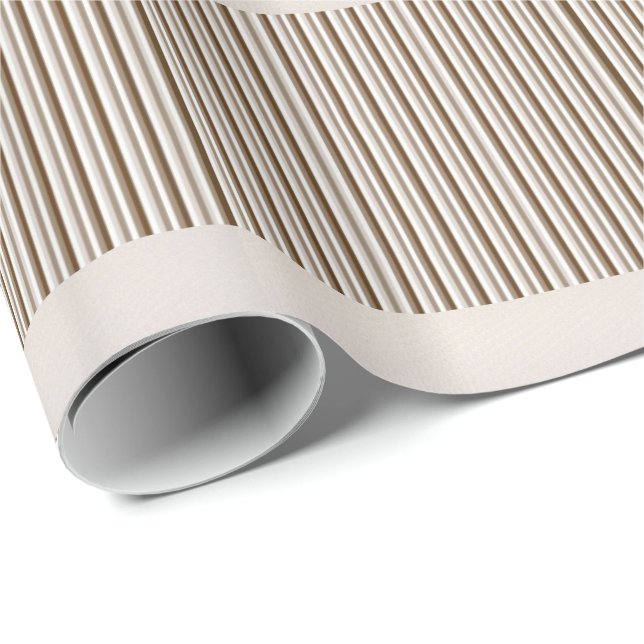 Glossy Wrapping Paper Brown Strip Geschenkpapier (Rolleneckpunkt)