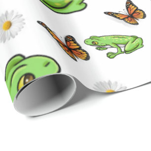 Glossy Wrapping Paper Frogs Bumblebee Butterfly Geschenkpapier