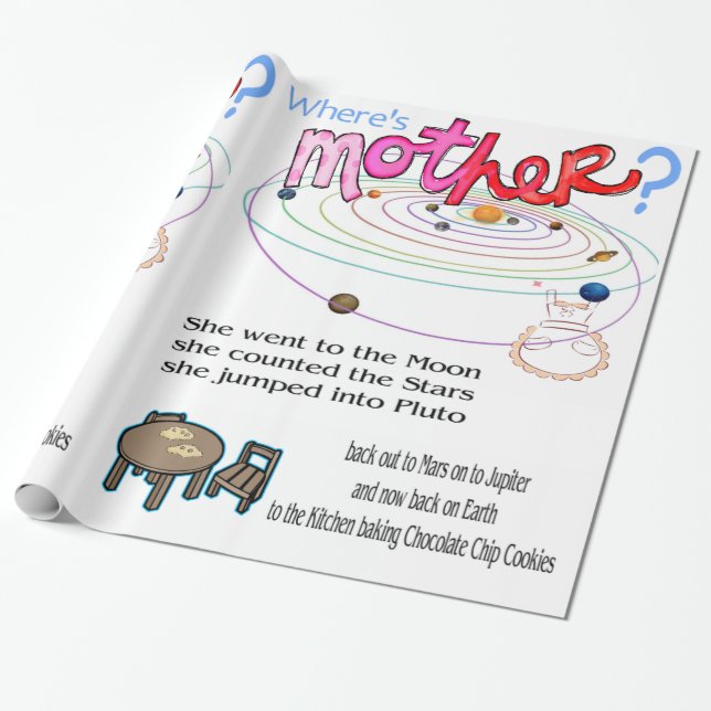 Glossy Wrapping Paper Happy Mother's Day where's Geschenkpapier (Ungerollt)