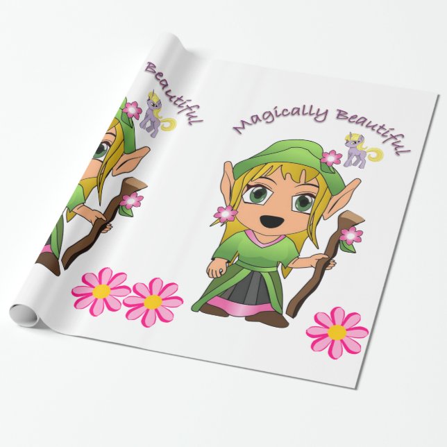 Glossy Wrapping Paper, Magic Fairy Geschenkpapier (Ungerollt)