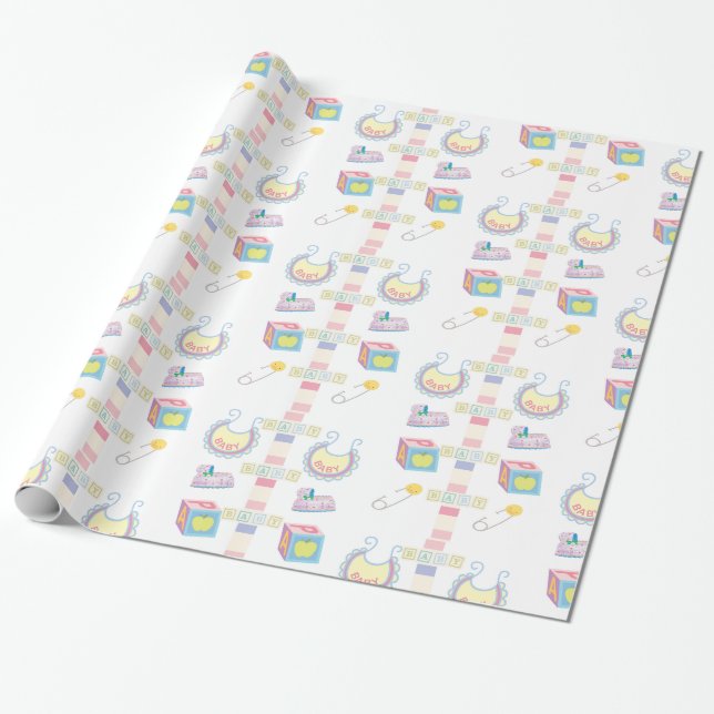 Glossy Wrapping Paper New Baby Dusche Geschenkpapier (Ungerollt)