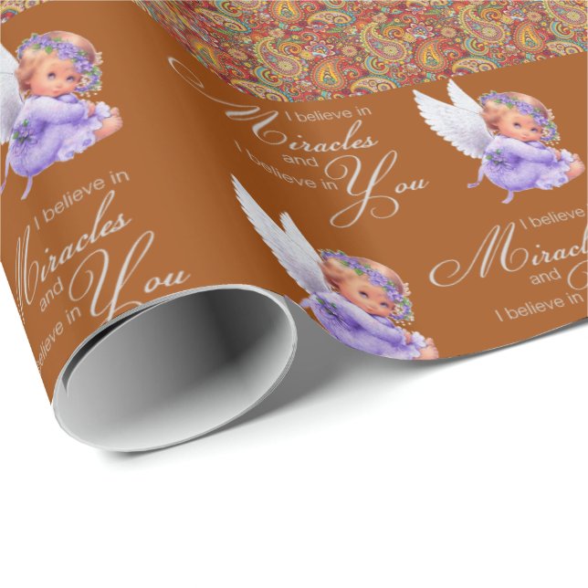 Glossy Wrapping Paper Paisley Angel Geschenkpapier (Rolleneckpunkt)