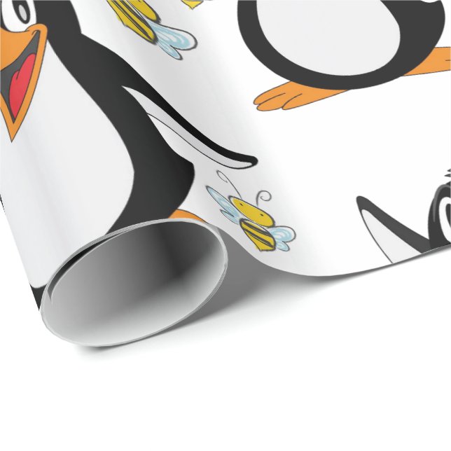 Glossy Wrapping Paper Pinguin Bumblebee Geschenkpapier (Rolleneckpunkt)