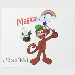 Glossy Wrapping Paper, Rainbow Monkey Magisch Geschenkpapier