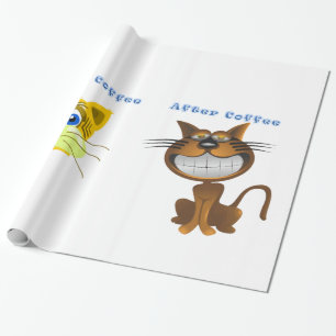 Glossy Wrapping Paper vor dem Kaffee Cat Geschenkpapier
