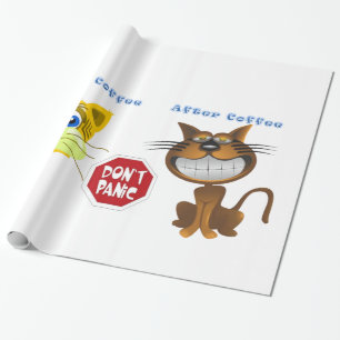 Glossy Wrapping Paper vor dem Kaffee Cat Geschenkpapier