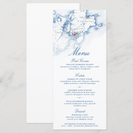Gloucester Cape Ann Karte Elegantes Navy-Script