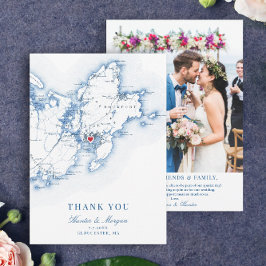 Gloucester Cape Ann MA Wedding Flat Dankeskarte
