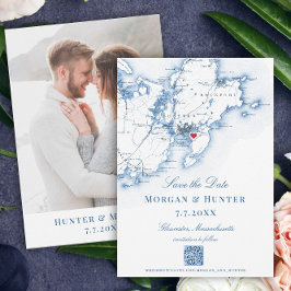 Gloucester Cape Ann Save the Date Eleganter QR-Cod