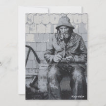 Gloucester Fisherman, der seine Nets-Flachkarten w