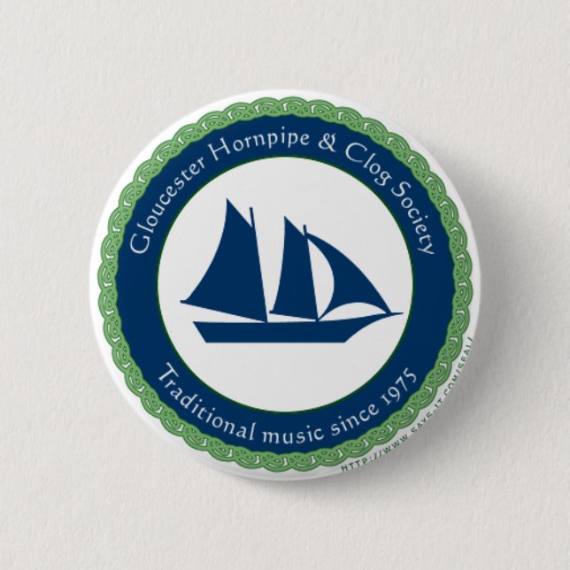 Gloucester Hornpipe und Klotz-Gesellschaft Button (Vorderseite)