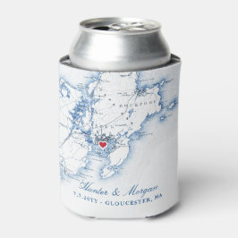 Gloucester, MA Map Gastgeschenk Hochzeit Drink Hol Dosenkühler