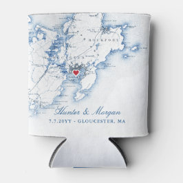 Gloucester, MA Map Gastgeschenk Hochzeit Drink Hol Dosenkühler