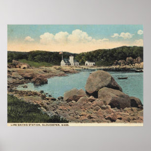 Gloucester MA, Massachusetts, Life Rettend Station Poster