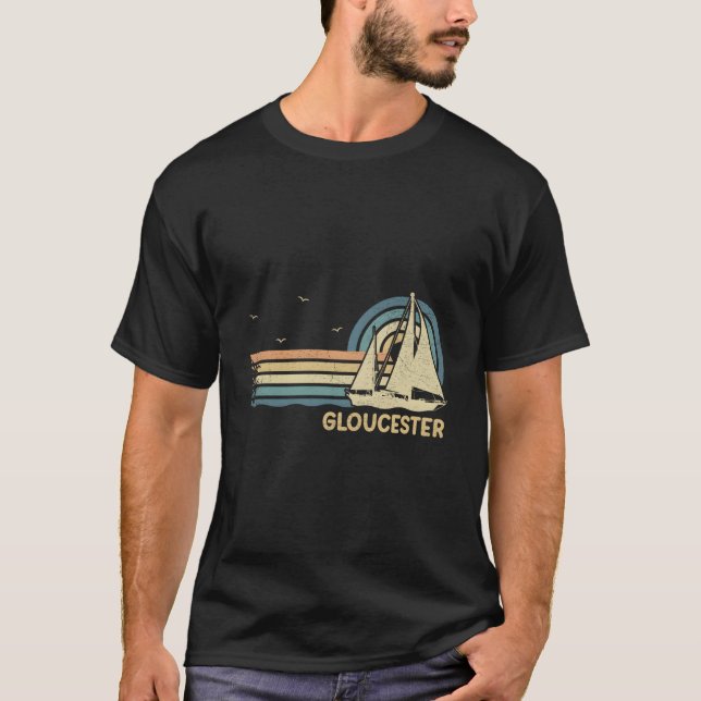 Gloucester Massachusetts Segelurlaub Booten  T-Shirt (Vorderseite)